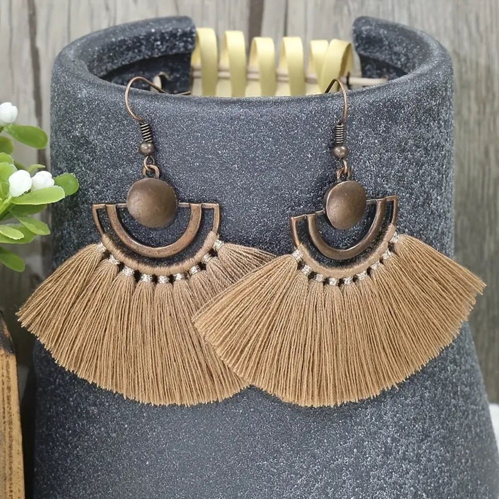 Chic Bronze Fringe Earrings
